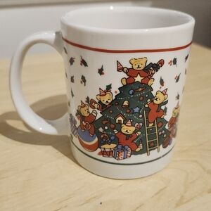 Holiday Bear Mug with Christmas Tree Design